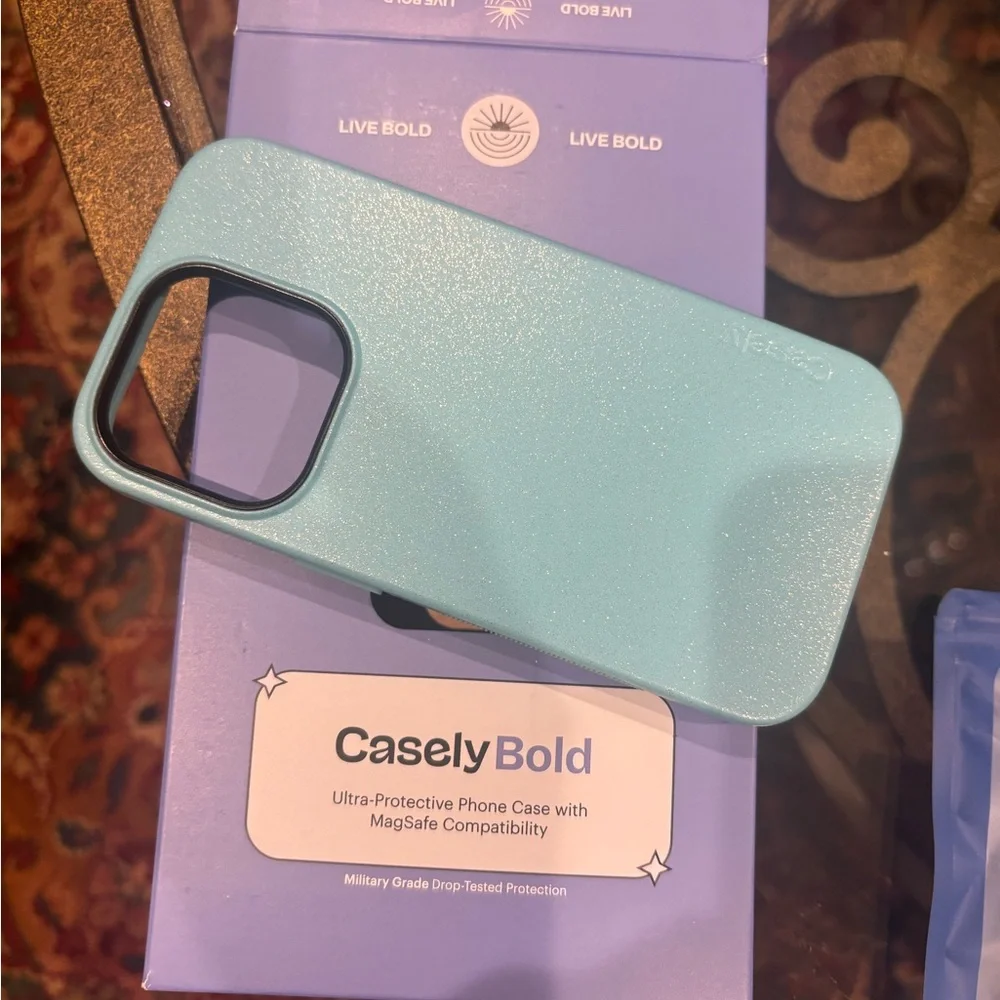 IPhone 15 Pro Case - Aqua Blue - NEW